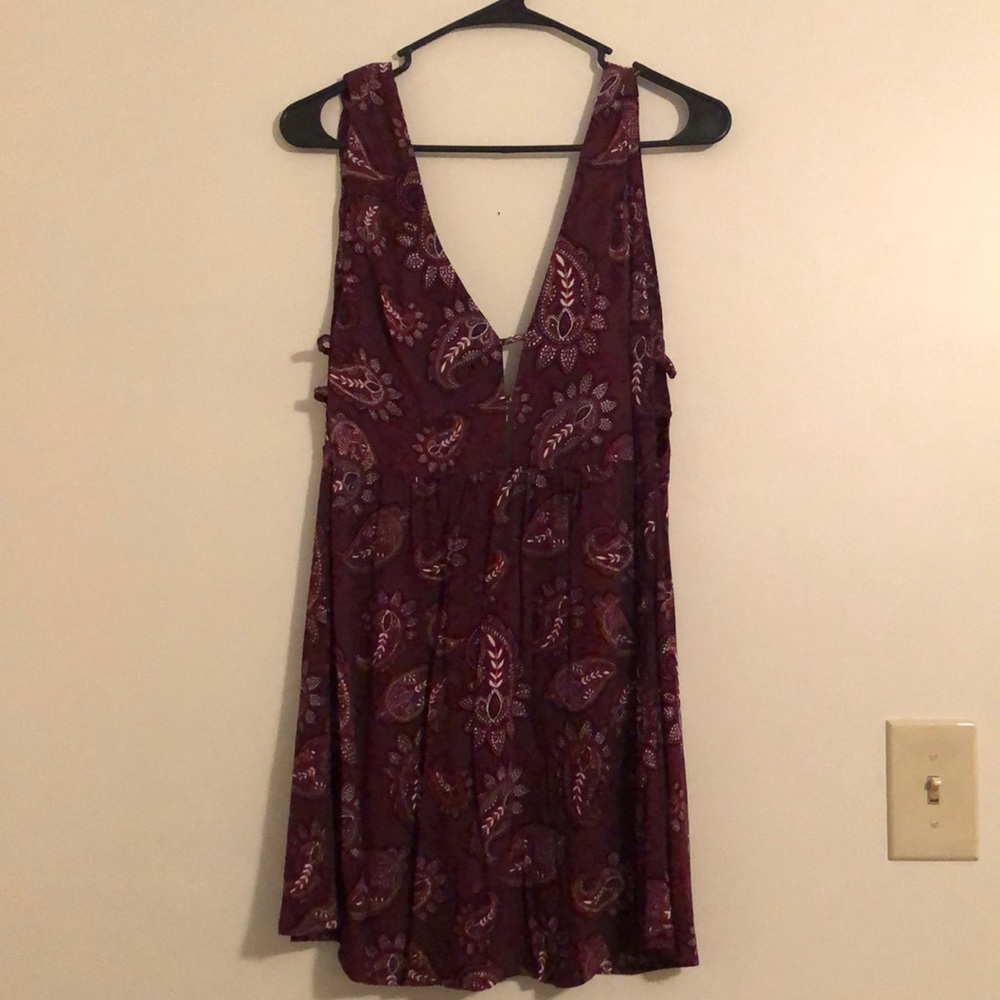 Forever 21 Maroon/Purple Patterned Dress